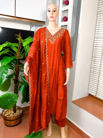 Lylak Premium Mulchanderi Embroidered Suit Set -LYK 7104
