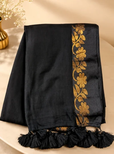 LYLAK Midnight Bloom Premium Mul Cotton Saree -LYK 7143