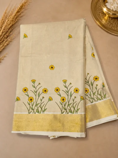 Golden Blossom Tissue Saree -LYK 7181