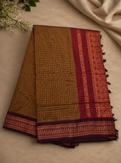 Premium Kalyani Cotton Checks Saree -LYK 7145