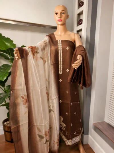 Semi Banarasi Bloom Soft Salwar Set- LYK 7125